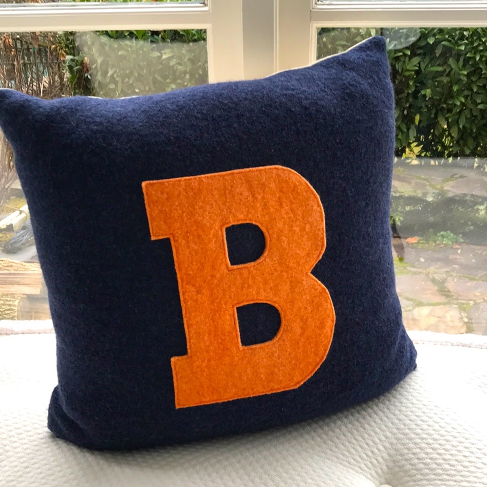 Wool “B” Bucknell Pillow Bucknell University BU